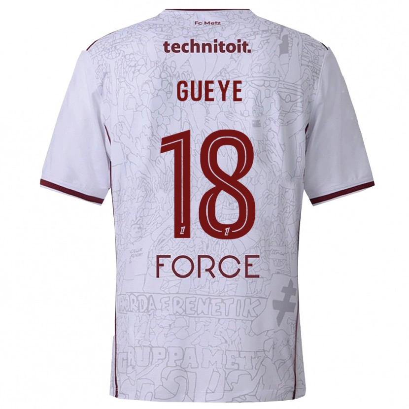 Danxen Kinderen Idrissa Gueye #18 Wit Bordeaux Uitshirt Uittenue 2025/26 T-Shirt