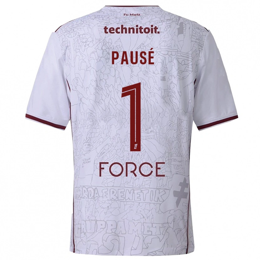 Danxen Kinderen Luca Pausé #1 Wit Bordeaux Uitshirt Uittenue 2025/26 T-Shirt