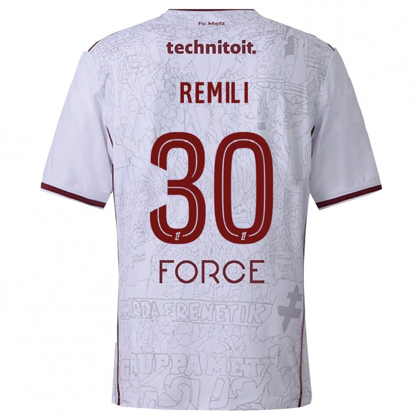 Danxen Kinderen Célia Remili #30 Wit Bordeaux Uitshirt Uittenue 2025/26 T-Shirt