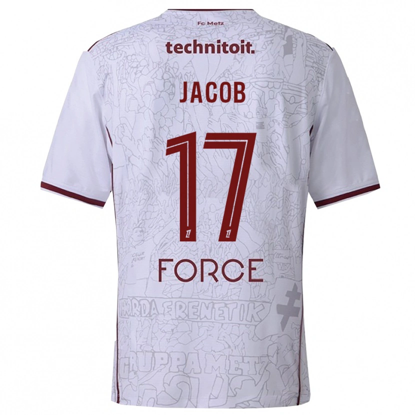 Danxen Kinderen Lisa Jacob #17 Wit Bordeaux Uitshirt Uittenue 2025/26 T-Shirt