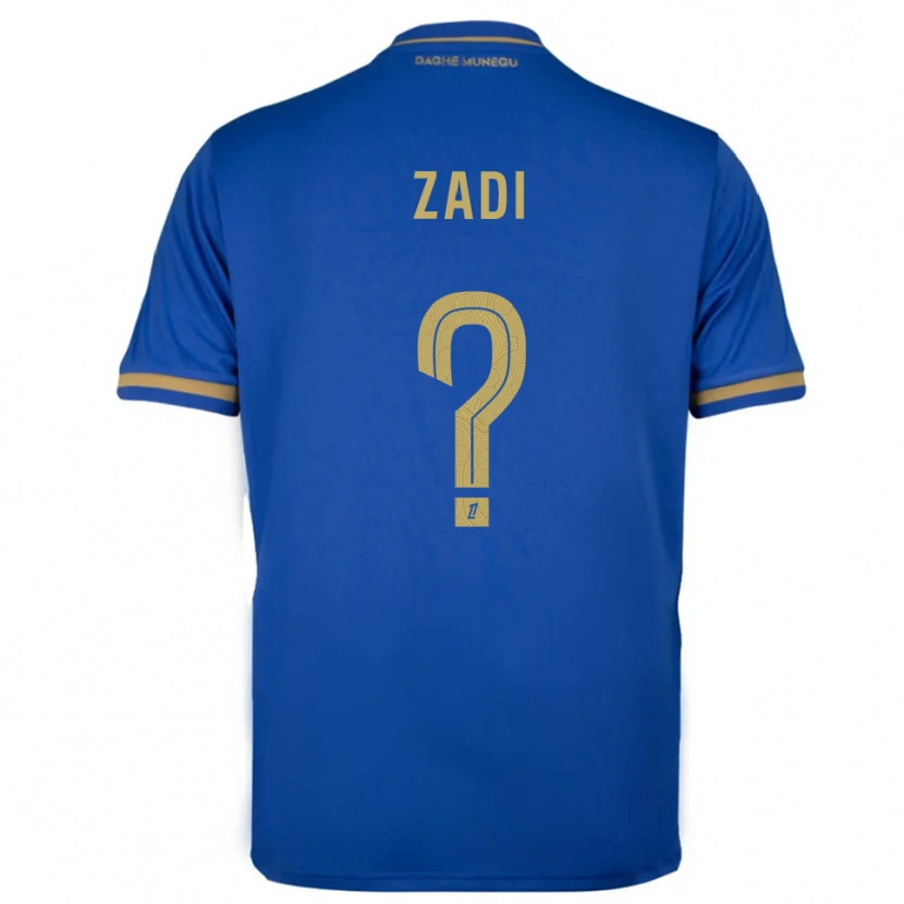 Danxen Kinderen Alain Zadi #0 Blauw Goud Uitshirt Uittenue 2025/26 T-Shirt