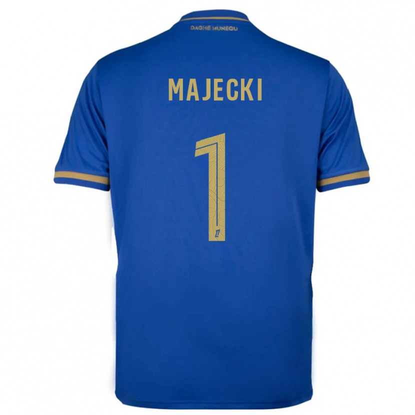 Danxen Kinderen Radoslaw Majecki #1 Blauw Goud Uitshirt Uittenue 2025/26 T-Shirt