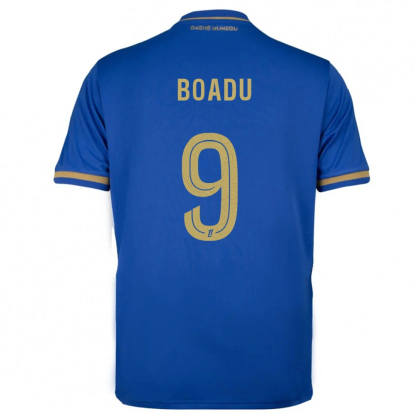 Danxen Kinderen Myron Boadu #9 Blauw Goud Uitshirt Uittenue 2025/26 T-Shirt