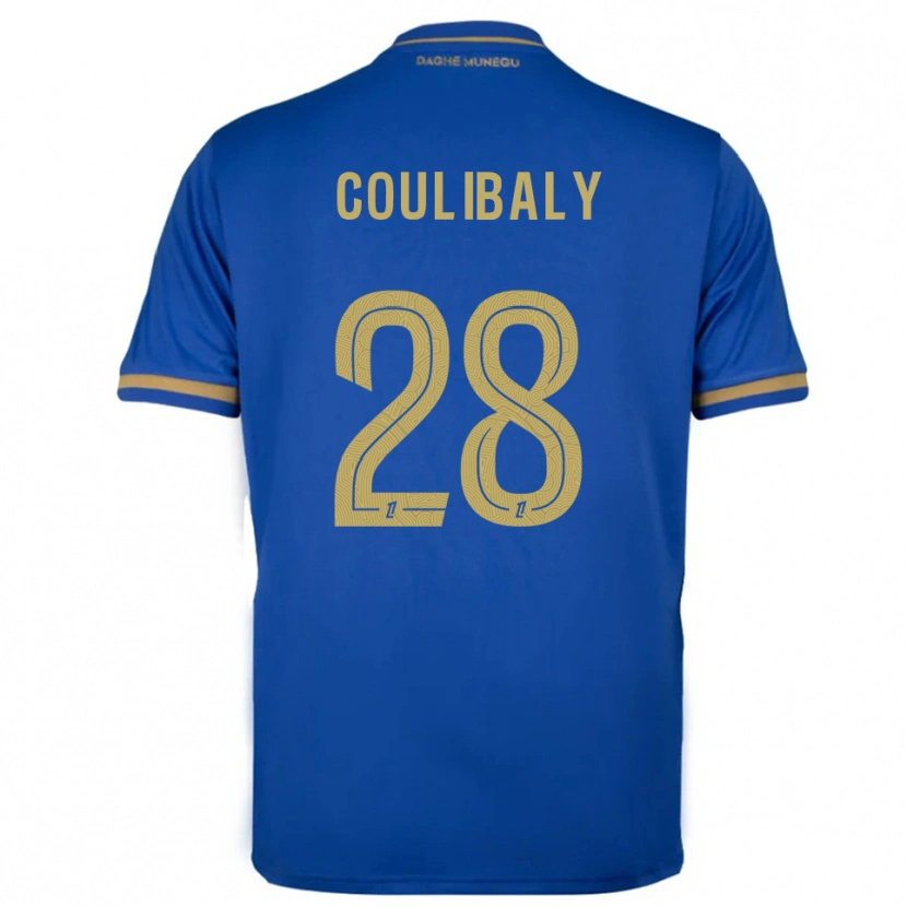 Danxen Kinderen Mamadou Coulibaly #28 Blauw Goud Uitshirt Uittenue 2025/26 T-Shirt