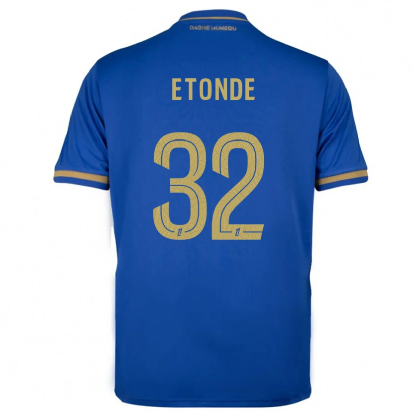Danxen Kinderen Romaric Etonde #32 Blauw Goud Uitshirt Uittenue 2025/26 T-Shirt