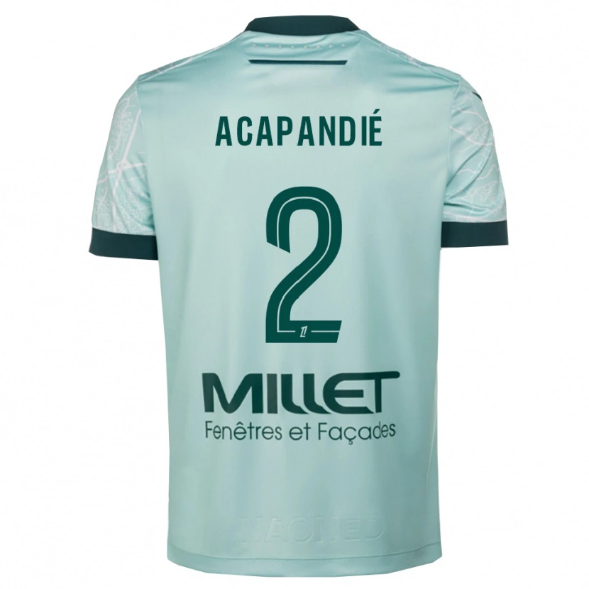 Danxen Kinderen Mathieu Acapandié #2 Groen Wit Uitshirt Uittenue 2025/26 T-Shirt