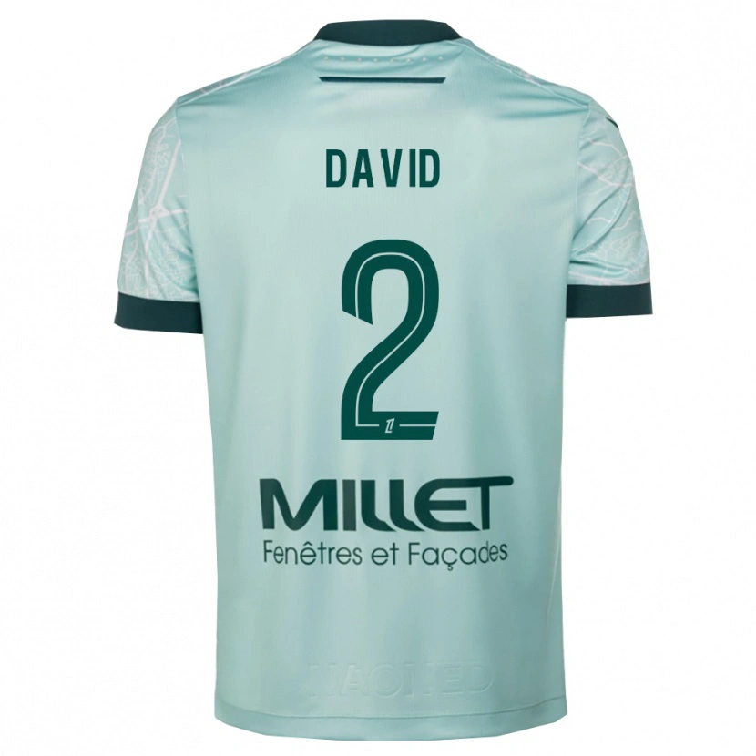 Danxen Kinderen Timothé David #2 Groen Wit Uitshirt Uittenue 2025/26 T-Shirt