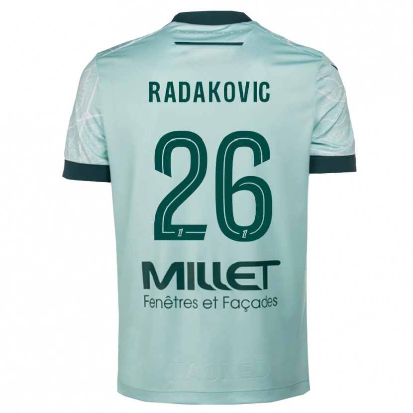 Danxen Kinderen Uros Radakovic #26 Groen Wit Uitshirt Uittenue 2025/26 T-Shirt