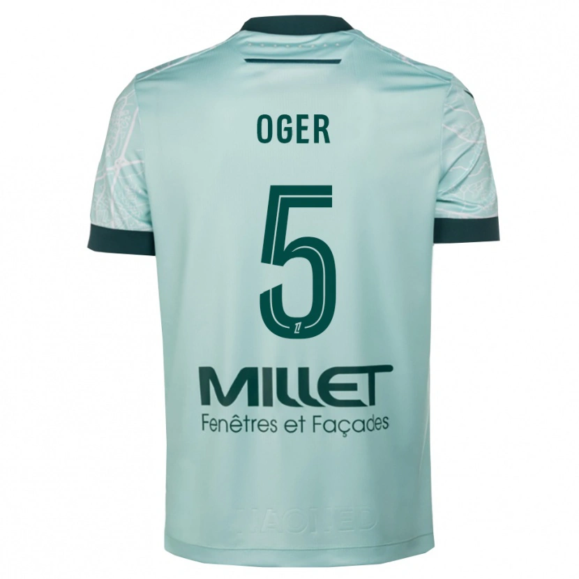 Danxen Kinderen Mathis Oger #5 Groen Wit Uitshirt Uittenue 2025/26 T-Shirt