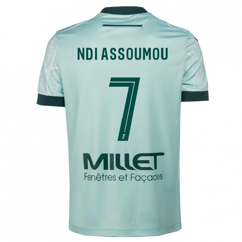 Danxen Kinderen Frédéric Ndi Assoumou #7 Groen Wit Uitshirt Uittenue 2025/26 T-Shirt