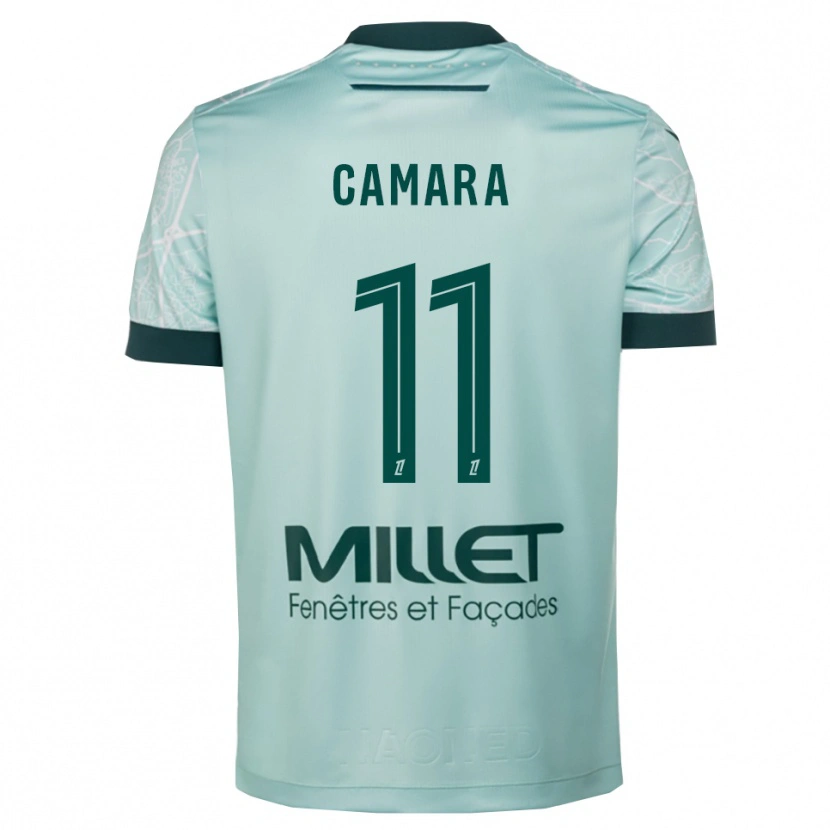 Danxen Kinderen Aboubacar Camara #11 Groen Wit Uitshirt Uittenue 2025/26 T-Shirt