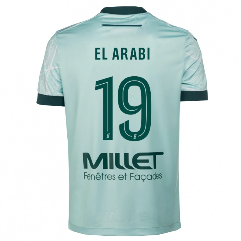 Danxen Kinderen Youssef El Arabi #19 Groen Wit Uitshirt Uittenue 2025/26 T-Shirt