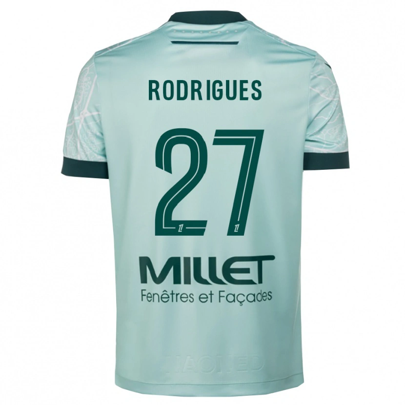Danxen Kinderen Nelly Rodrigues #27 Groen Wit Uitshirt Uittenue 2025/26 T-Shirt