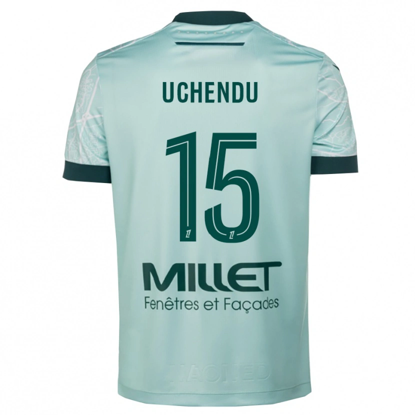 Danxen Kinderen Chinaza Uchendu #15 Groen Wit Uitshirt Uittenue 2025/26 T-Shirt