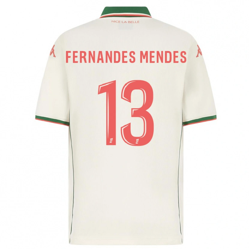 Danxen Kinderen Mathis Fernandes Mendes #13 Wit Groen Uitshirt Uittenue 2025/26 T-Shirt