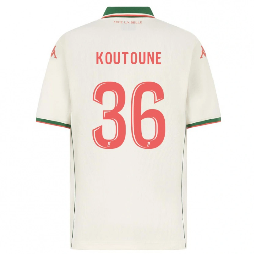 Danxen Kinderen Hamza Koutoune #36 Wit Groen Uitshirt Uittenue 2025/26 T-Shirt