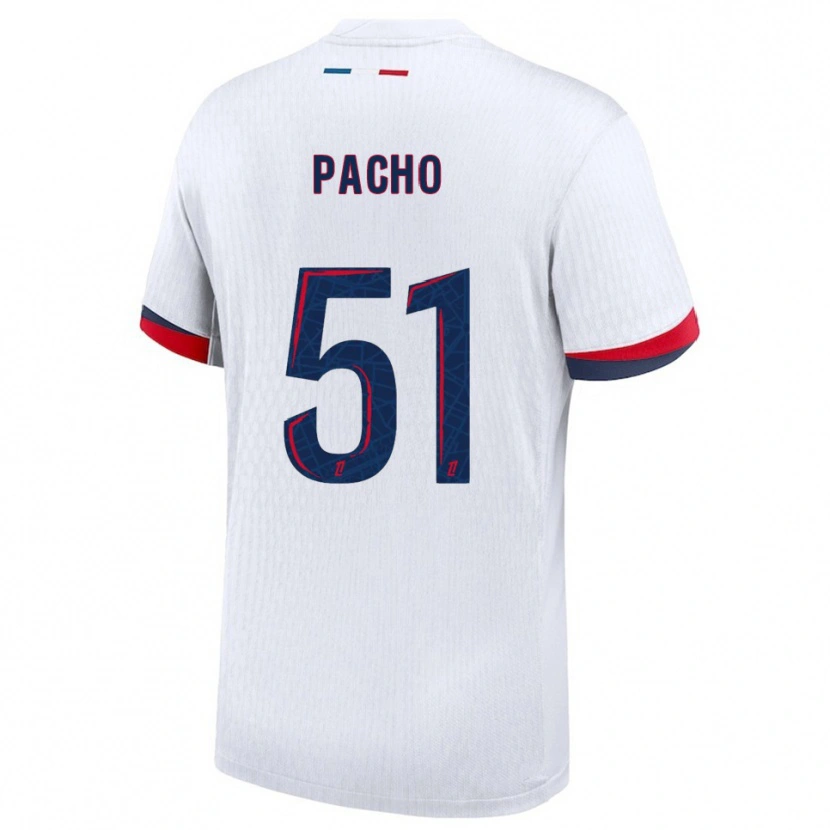 Danxen Kinderen Willian Pacho #51 Wit Rood Uitshirt Uittenue 2025/26 T-Shirt