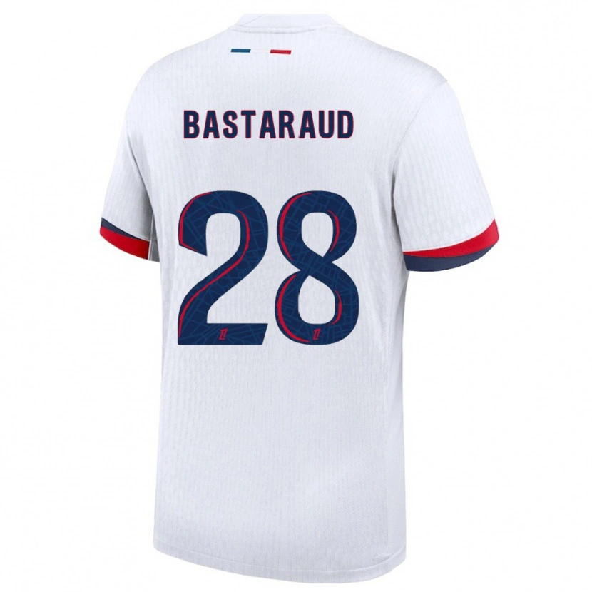 Danxen Kinderen Yanis Bastaraud #28 Wit Rood Uitshirt Uittenue 2025/26 T-Shirt