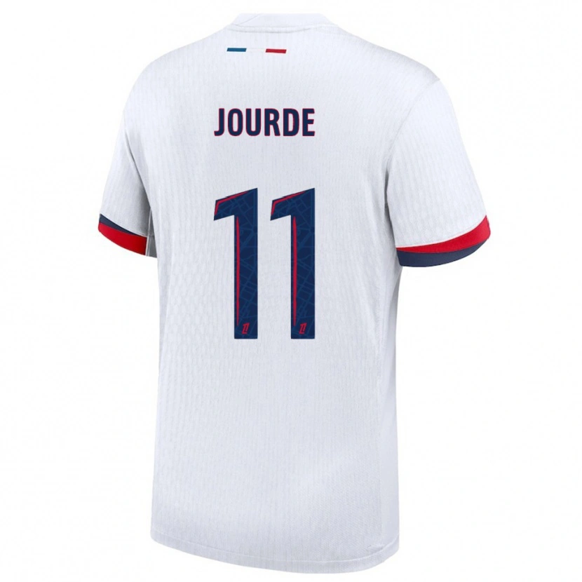 Danxen Kinderen Florianne Jourde #11 Wit Rood Uitshirt Uittenue 2025/26 T-Shirt