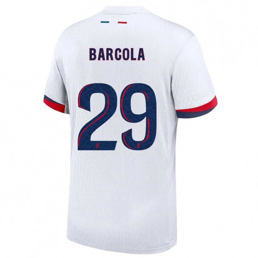 Danxen Kinderen Bradley Barcola #29 Wit Rood Uitshirt Uittenue 2025/26 T-Shirt