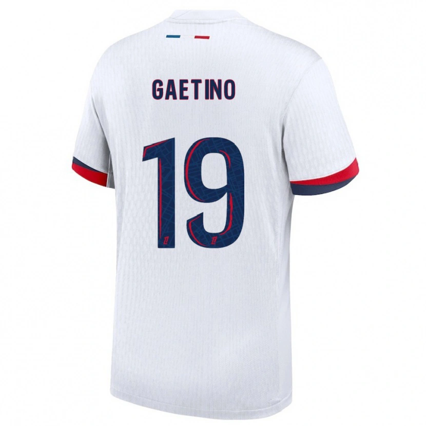 Danxen Kinderen Eva Gaetino #19 Wit Rood Uitshirt Uittenue 2025/26 T-Shirt