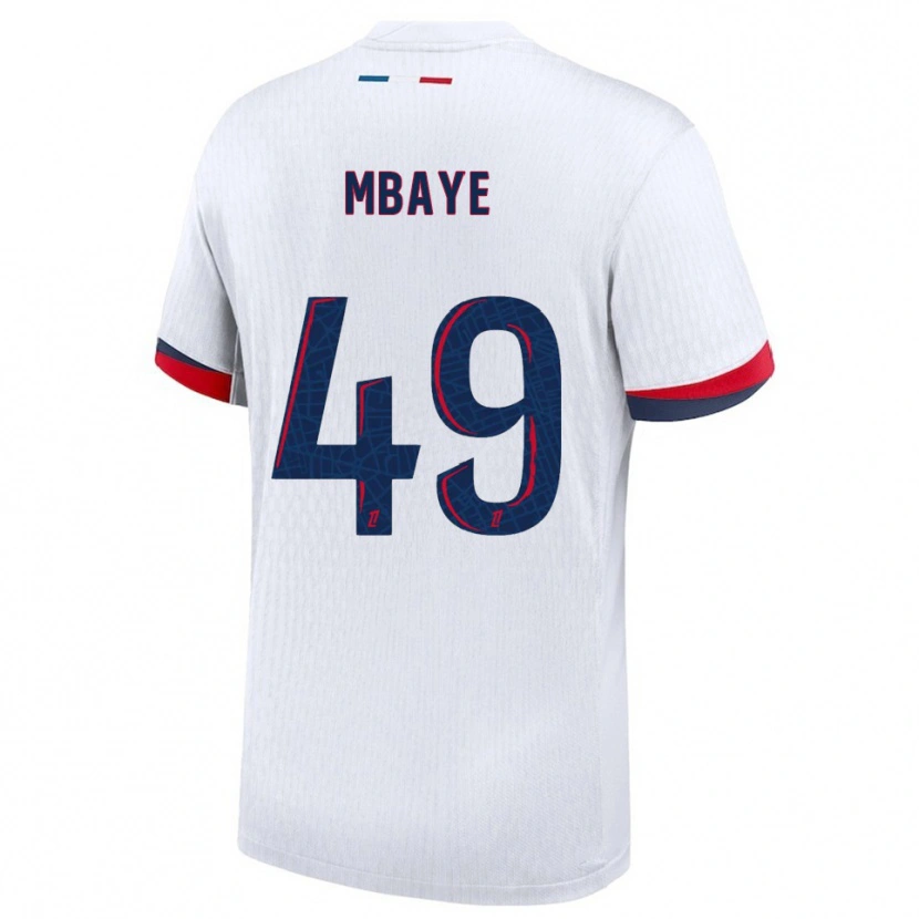 Danxen Kinderen Ibrahim Mbaye #49 Wit Rood Uitshirt Uittenue 2025/26 T-Shirt