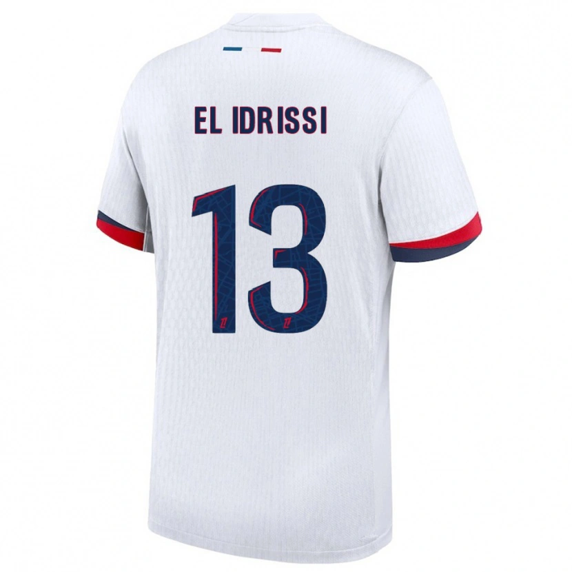 Danxen Kinderen Mohamed-Amine El Idrissi #13 Wit Rood Uitshirt Uittenue 2025/26 T-Shirt
