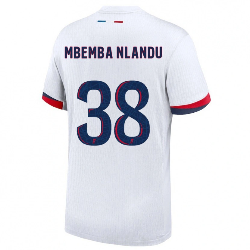 Danxen Kinderen Emmanuel Mbemba #38 Wit Rood Uitshirt Uittenue 2025/26 T-Shirt