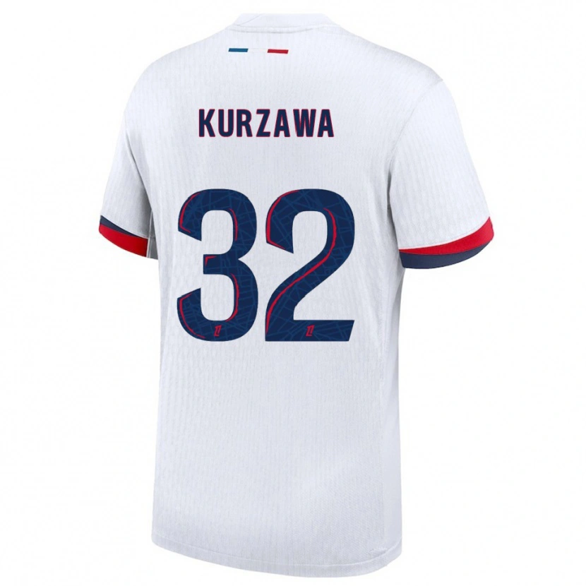 Danxen Kinderen Layvin Kurzawa #32 Wit Rood Uitshirt Uittenue 2025/26 T-Shirt