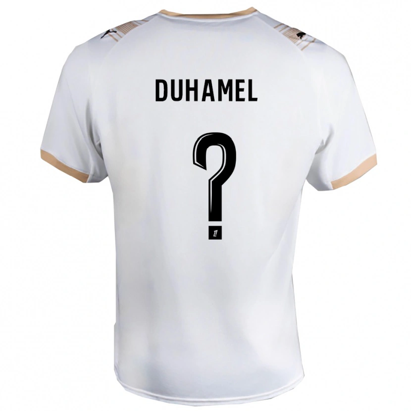 Danxen Kinderen Lino Duhamel #0 Wit Zwart Uitshirt Uittenue 2025/26 T-Shirt
