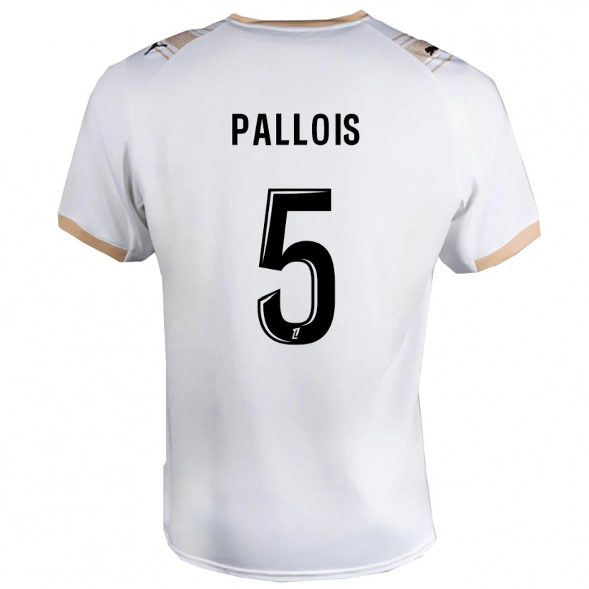 Danxen Kinderen Nicolas Pallois #5 Wit Zwart Uitshirt Uittenue 2025/26 T-Shirt