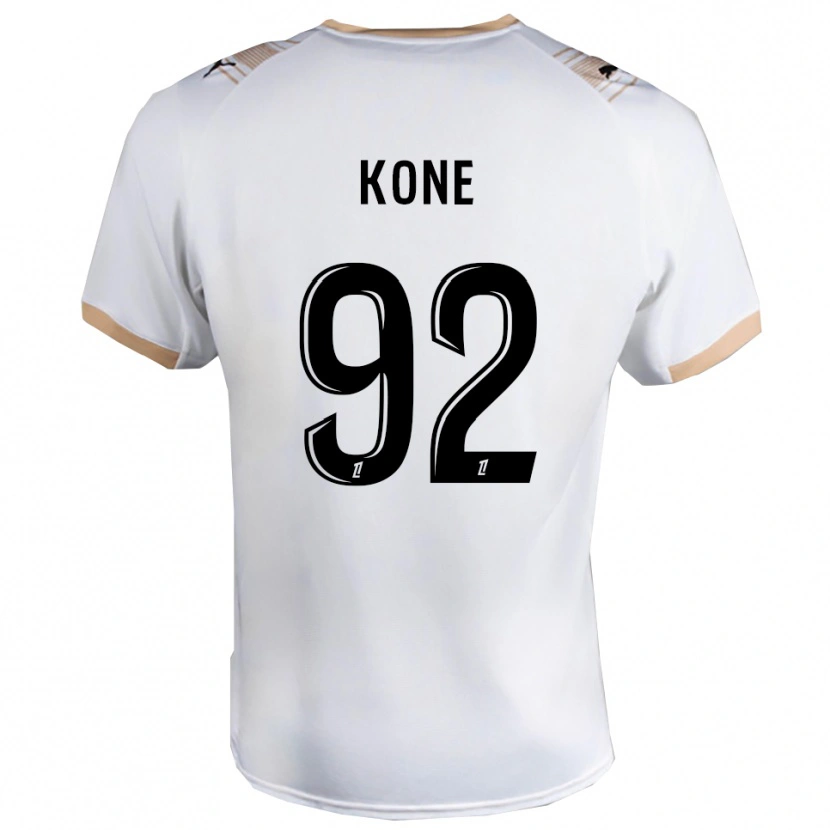 Danxen Kinderen Abdoul Koné #92 Wit Zwart Uitshirt Uittenue 2025/26 T-Shirt