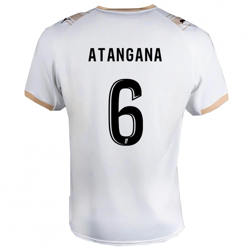 Danxen Kinderen Valentin Atangana #6 Wit Zwart Uitshirt Uittenue 2025/26 T-Shirt
