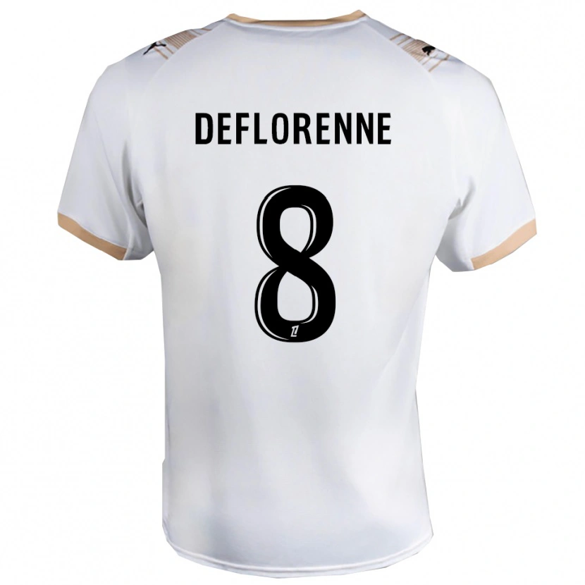 Danxen Kinderen Théo Deflorenne #8 Wit Zwart Uitshirt Uittenue 2025/26 T-Shirt