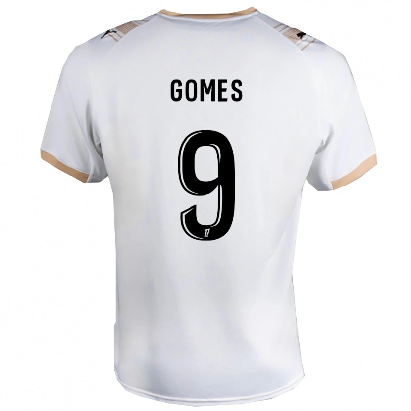 Danxen Kinderen Mélissa Gomes #9 Wit Zwart Uitshirt Uittenue 2025/26 T-Shirt