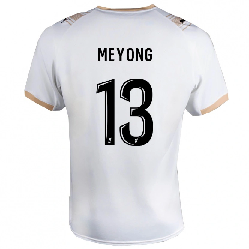 Danxen Kinderen Charlène Meyong #13 Wit Zwart Uitshirt Uittenue 2025/26 T-Shirt