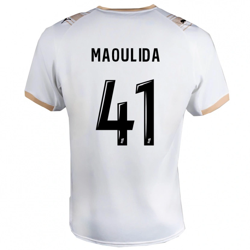 Danxen Kinderen Assimina Maoulida #41 Wit Zwart Uitshirt Uittenue 2025/26 T-Shirt