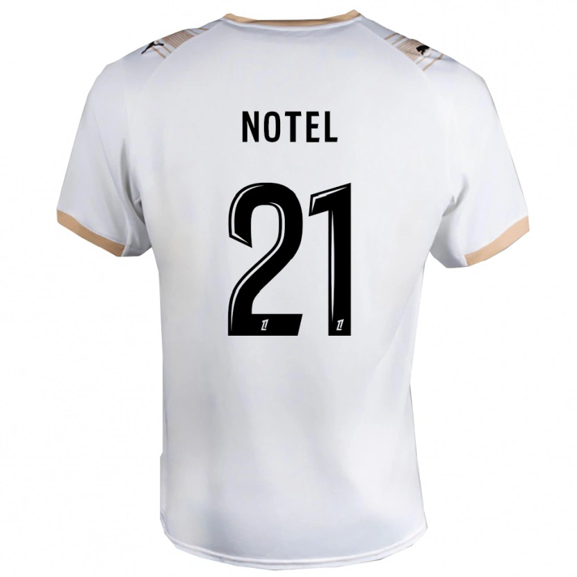 Danxen Kinderen Léa Notel #21 Wit Zwart Uitshirt Uittenue 2025/26 T-Shirt