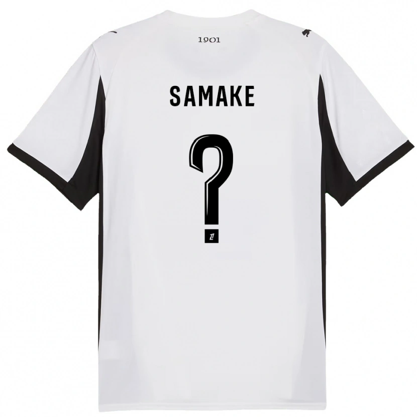 Danxen Kinderen Wilson Samaké #0 Wit Zwart Uitshirt Uittenue 2025/26 T-Shirt