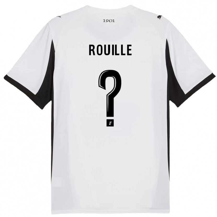 Danxen Kinderen Léo Rouillé #0 Wit Zwart Uitshirt Uittenue 2025/26 T-Shirt