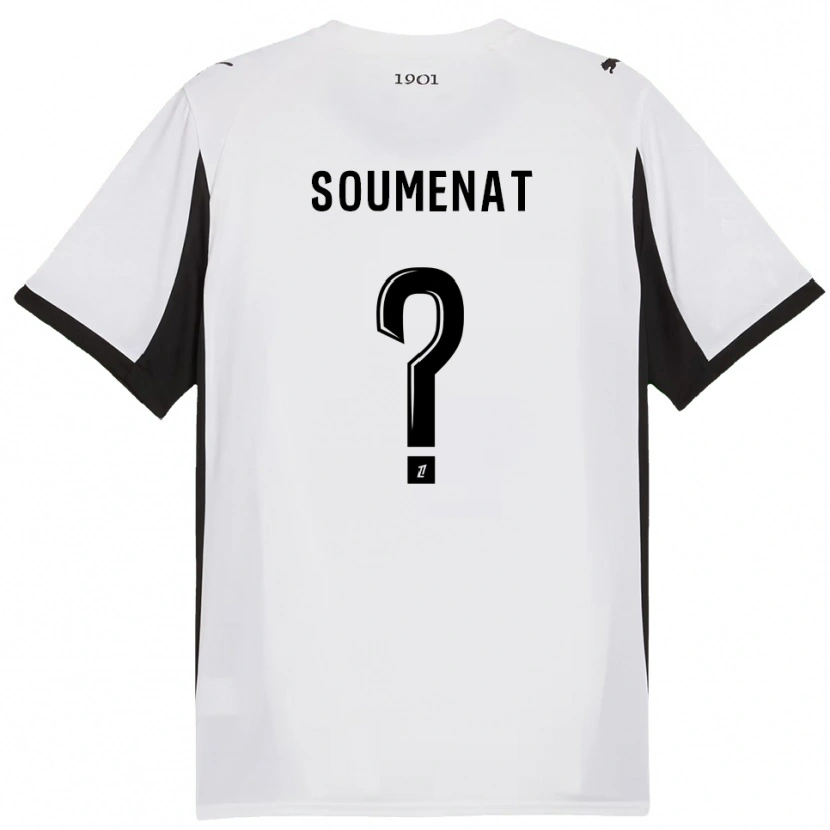 Danxen Kinderen Flavien Soumenat #0 Wit Zwart Uitshirt Uittenue 2025/26 T-Shirt