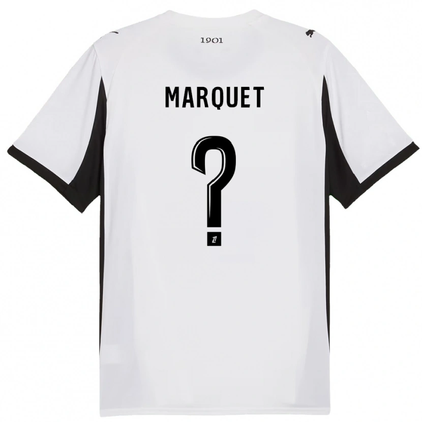 Danxen Kinderen Pacôme Marquet #0 Wit Zwart Uitshirt Uittenue 2025/26 T-Shirt
