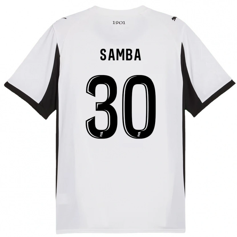Danxen Kinderen Brice Samba #30 Wit Zwart Uitshirt Uittenue 2025/26 T-Shirt