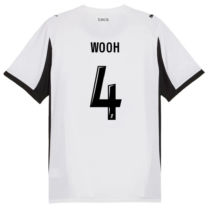 Danxen Kinderen Christopher Wooh #4 Wit Zwart Uitshirt Uittenue 2025/26 T-Shirt