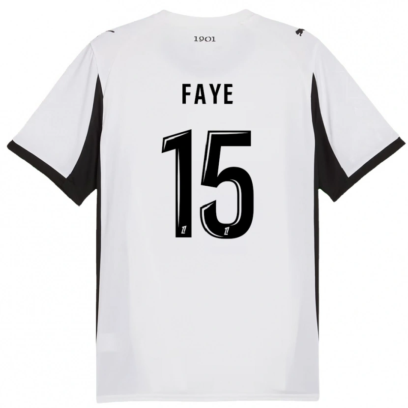 Danxen Kinderen Mikayil Faye #15 Wit Zwart Uitshirt Uittenue 2025/26 T-Shirt
