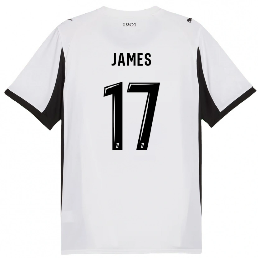 Danxen Kinderen Jordan James #17 Wit Zwart Uitshirt Uittenue 2025/26 T-Shirt