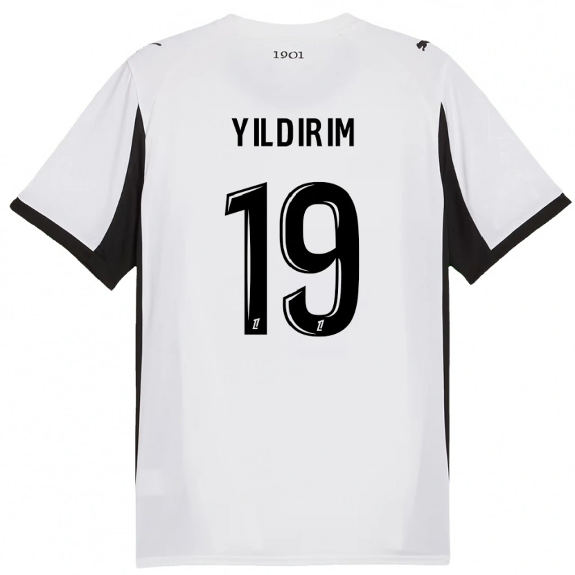 Danxen Kinderen Bertuğ Yıldırım #19 Wit Zwart Uitshirt Uittenue 2025/26 T-Shirt
