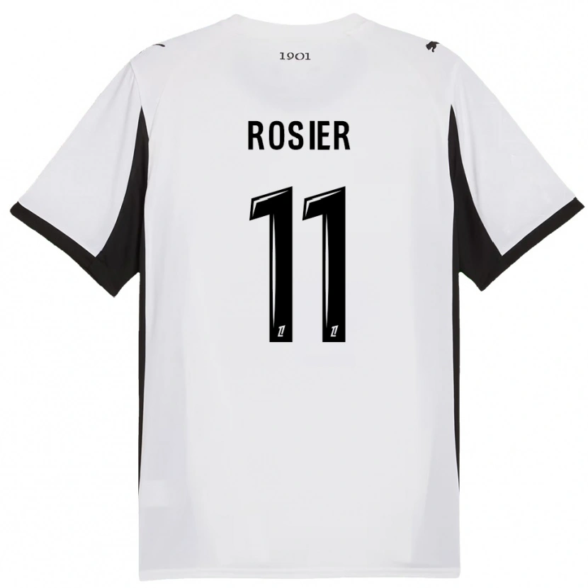 Danxen Kinderen Lucas Rosier #11 Wit Zwart Uitshirt Uittenue 2025/26 T-Shirt