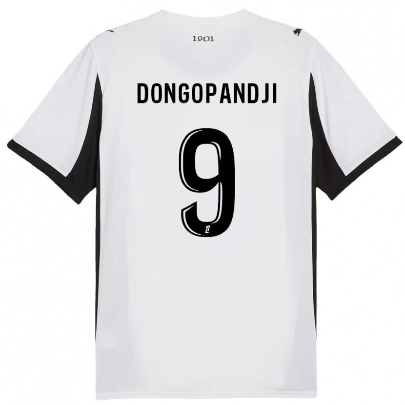 Danxen Kinderen Kelvin Dongopandji #9 Wit Zwart Uitshirt Uittenue 2025/26 T-Shirt