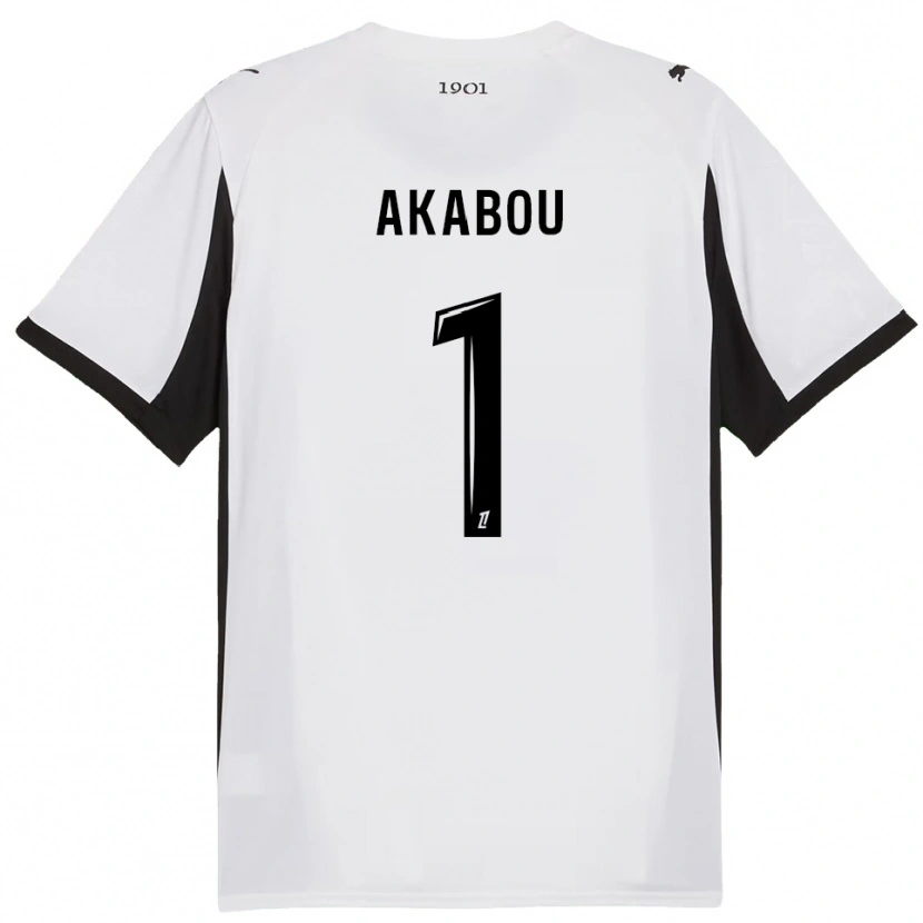 Danxen Kinderen Ayoub Akabou #1 Wit Zwart Uitshirt Uittenue 2025/26 T-Shirt
